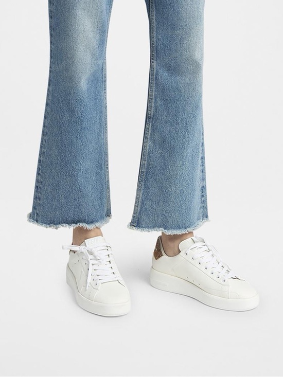 Golden Goose Shoes - Golden Goose White Leather Sneakers with Gold Heel Panel